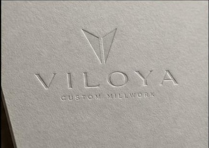 Viloya mark embossed into cream cotton paper